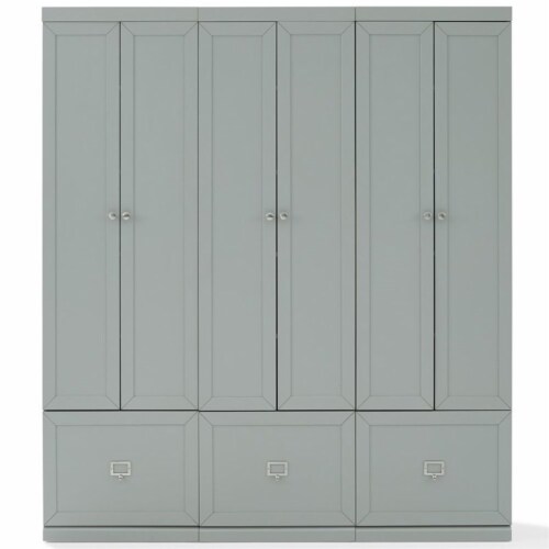 Crosley Furniture Harper Modern Wooden Pantry Closet in Gray (Set of 3) Perspective: left