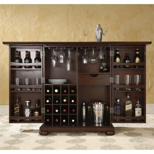 Alexandria vintage mahogany expandable bar cabinet discount