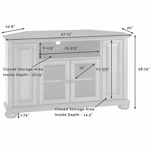 Crosley Alexandria 48 Corner TV Stand in Black Finish 1 Unit