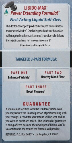 Libido-Max Male Enhancement Dietary Supplement Liquid Soft-Gels Perspective: left