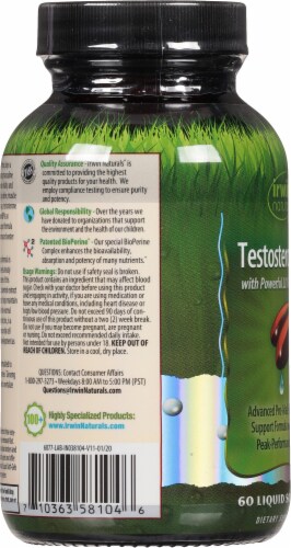 Irwin Naturals Testosterone UP Dietary Supplement Liquid Soft Gels Perspective: left