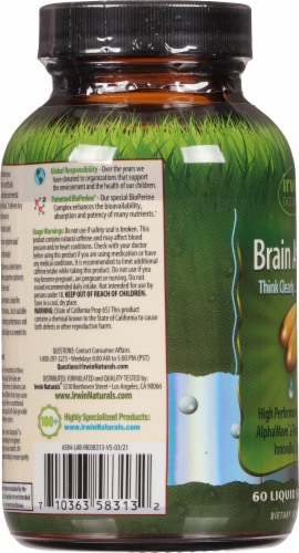 Irwin Naturals Brain Awake Liquid Soft Gels Perspective: left