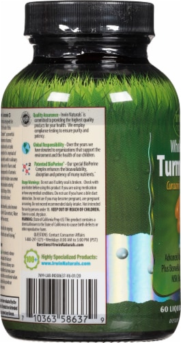 Irwin Naturals Whole-Body Turmeric + Liquid Soft-Gels Perspective: left