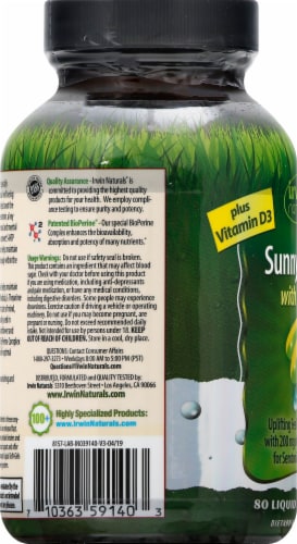 Irwin Naturals Sunny Mood 5-HTP Dietary Supplement Liquid Soft-Gels Perspective: left