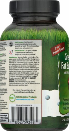 Irwin Naturals Green Tea Fat Burner Red with Nitric Oxide Booster Dietary Supplement Perspective: left