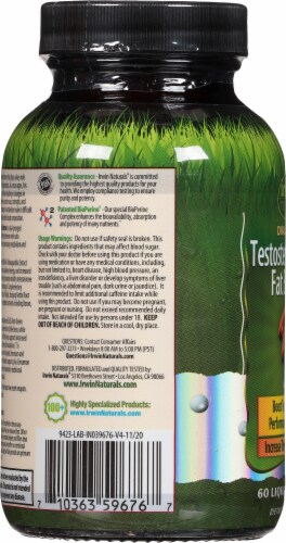 Irwin Naturals® Dual Action Testosterone-Extra Fat Burner™ Liquid Soft Gels Perspective: left