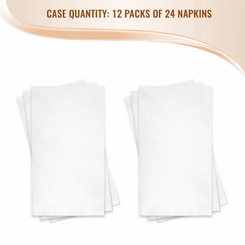 White Linen-Like Premium Paper Buffet Napkins (288 Napkins) Perspective: left
