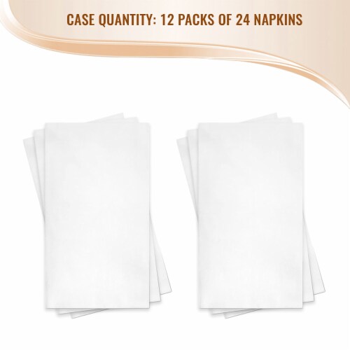 White Linen-Like Premium Paper Buffet Napkins (288 Napkins) Perspective: left