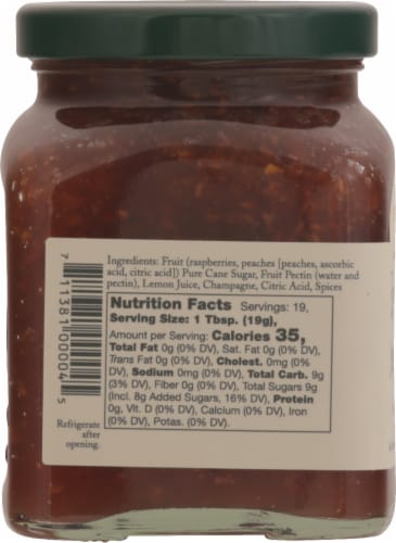 Stonewall Kitchen Raspberry Peach Champagne Jam Perspective: left