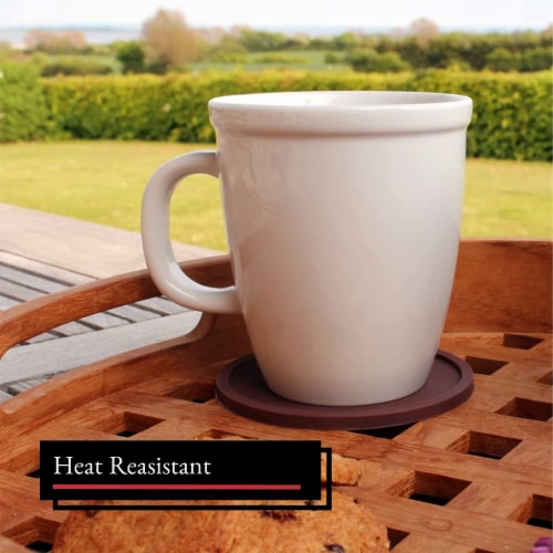 Barvivo Brown Drink Coaster Set of 8 - Protect Tables & Glasses Perspective: left