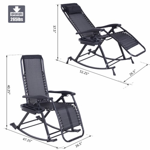 Zero Gravity Folding Patio Recliner, Cushion, Reclining Chair, Cup Holder,  Grey, 1 Unit - Fred Meyer