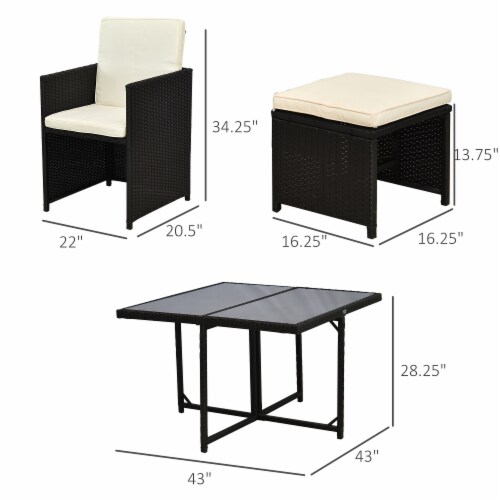 9pc Outdoor Patio Furniture Garden Wicker Dining Set Rattan Table