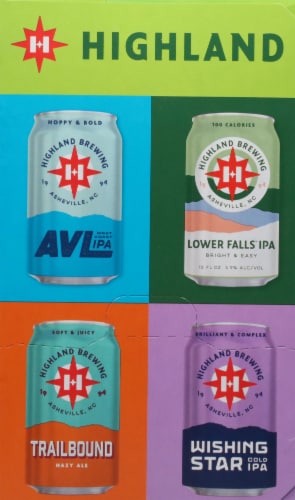Highland Brewing Company IPA Variety Pack Beer Cans Perspective: left