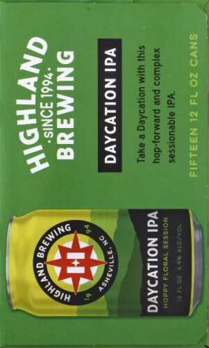 Highland Brewing Daycation IPA Perspective: left