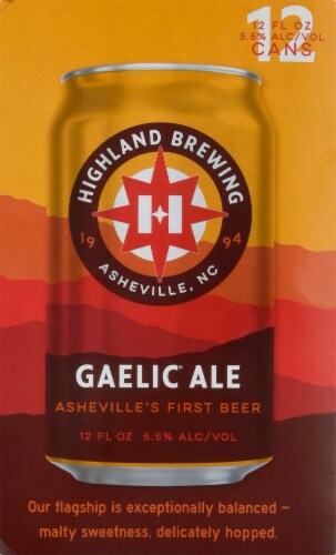 Highland Brewing Company Gaelic Ale Perspective: left