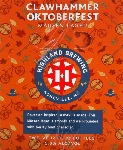 Highland Brewing Company Clawhammer Oktoberfest Lager Perspective: left