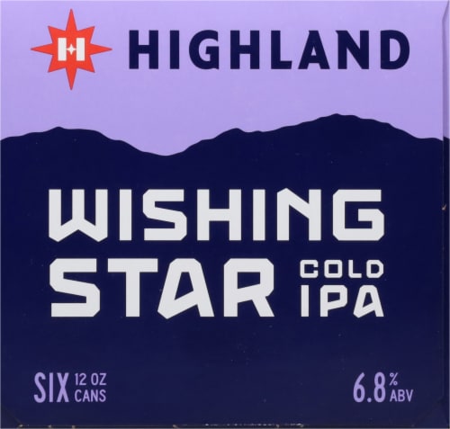 Highland Brewing Company Wishing Star Cold IPA Craft Beer Cans Perspective: left
