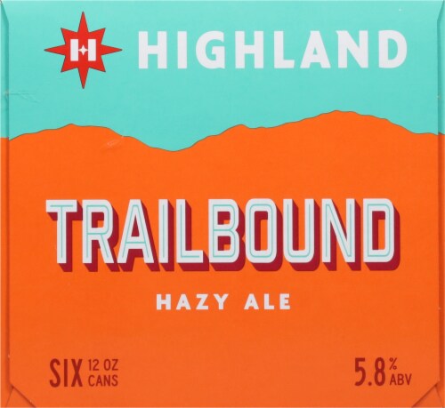 Highland Brewing Company Trailbound™ Hazy Juice Ale 6 Pack / 12 fl oz Cans Perspective: left