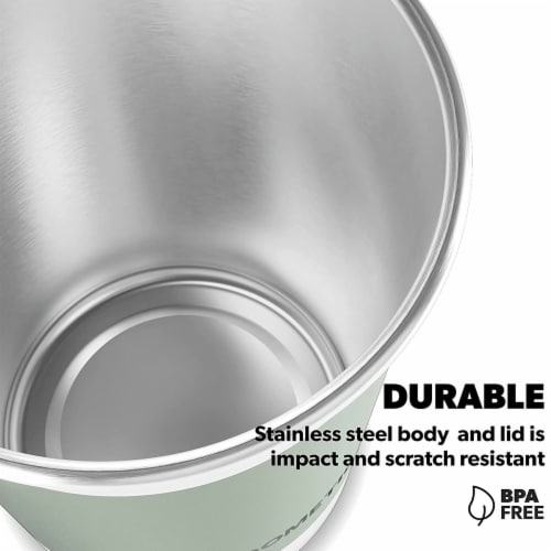 Dometic CUP50 17 Ounce Stainless Steel Stackable Drinking Cup, Moss (4 Pack) Perspective: left
