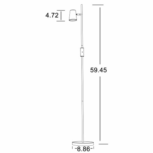 LED 15  Adjustable Desk Lamp and LED 59.5  Floor Lamp in Black Perspective: left