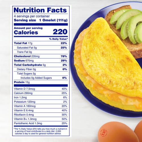 Eggland's Best Three Cheese Frozen Omelet, 4 count Perspective: left