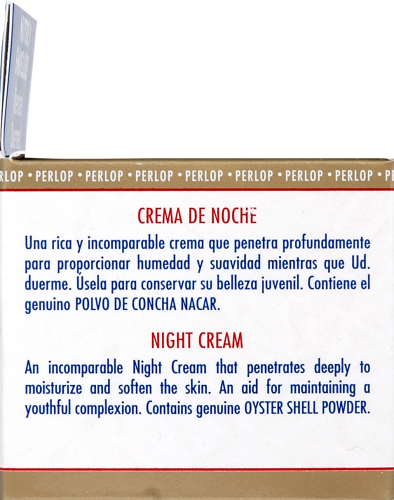 Concha Nacar de Perlop Night Cream Perspective: left