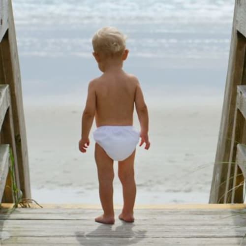 i play.® by green sprouts® Size 3T Snap Swim Diaper in White Perspective: left