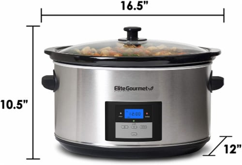 Elite by Maxi-Matic Stainless Steel Digital Slow Cooker, 8.5 qt