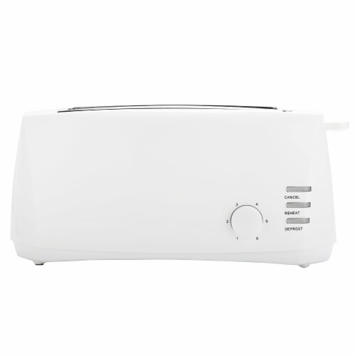 Elite Cuisine 4-Slice Long Slot Cool Touch Toaster - White Perspective: left