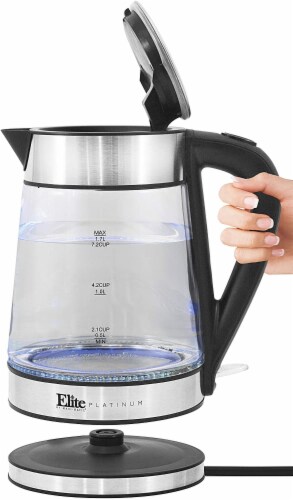Elite by Maxi-Matic Stainless Steel Glass Kettle Perspective: left
