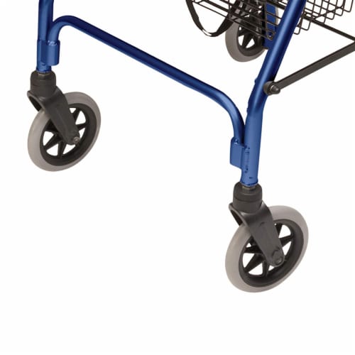 Graham Field Lumex Walkabout Lite Rollator with Seat & 6 Inch Wheels, Royal Blue Perspective: left