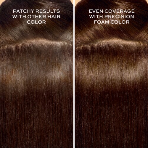 John Frieda Precision Foam Colour Brown Permanent Hair Color Kit, Hair Dye, 4N Dark Natural Brown Perspective: left