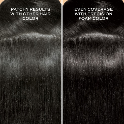 John Frieda Precision Foam Colour Luminous Natural Black 2N, Hair Color Foam Kit, Hair Dye Perspective: left