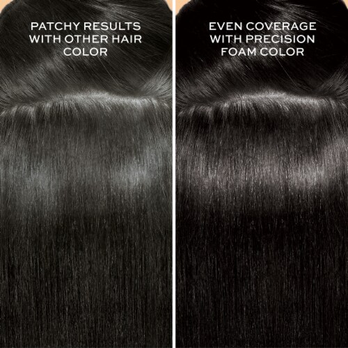 John Frieda Precision Foam Colour Luminous Natural Black 2N, Hair Color Foam Kit, Hair Dye Perspective: left