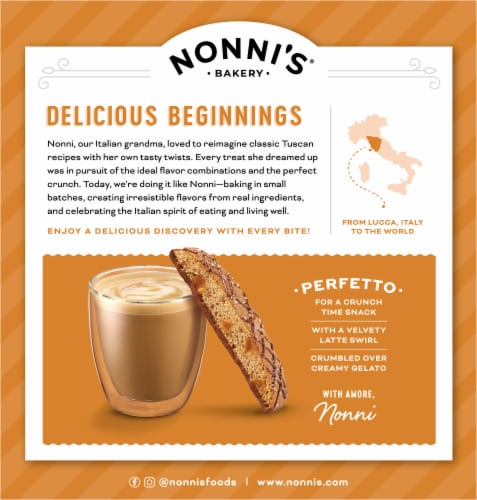 Nonni's Salted Caramel Biscotti Perspective: left