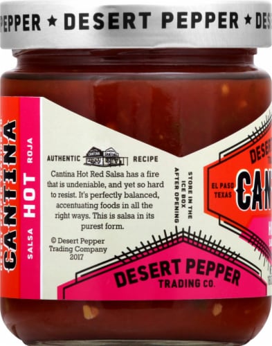 Desert Pepper Trading Cantina Hot Red Salsa Perspective: left