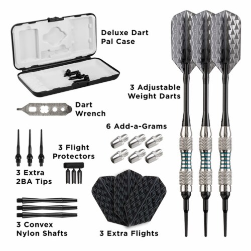 Elkadart Storm Soft Tip Darts Red Rings 17 Grams 
