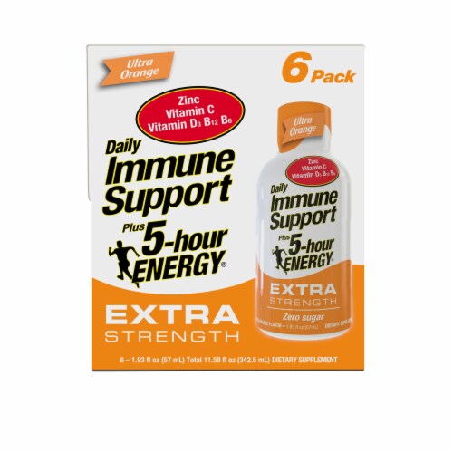 5-Hour® Extra Strength Ultra Orange Energy Drink Shot Multipack Bottles Perspective: left