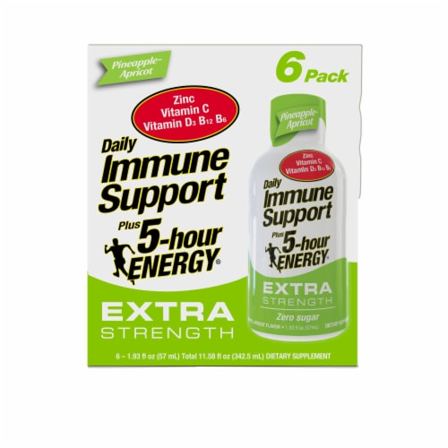 5-Hour Energy Pineapple Apricot Extra Strength Daily Immune Support Supplement Perspective: left
