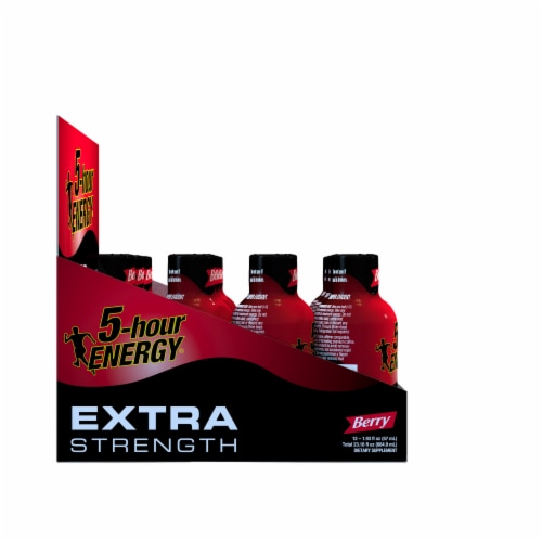 5-Hour Energy® Berry Flavored Extra Strength Energy Supplement Perspective: left