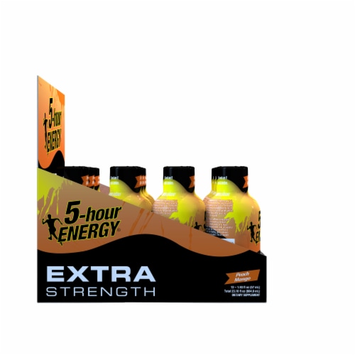 5-Hour Energy Extra Strength Peach Mango Energy Shots Perspective: left