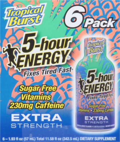 5 Hour Energy Tropical Burst Engergy Drink Perspective: left