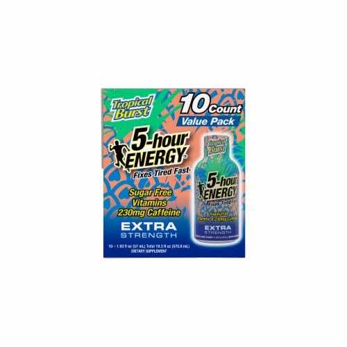 5-Hour® Extra Strength Tropical Burst Energy Drink Shot Multipack Bottles Perspective: left