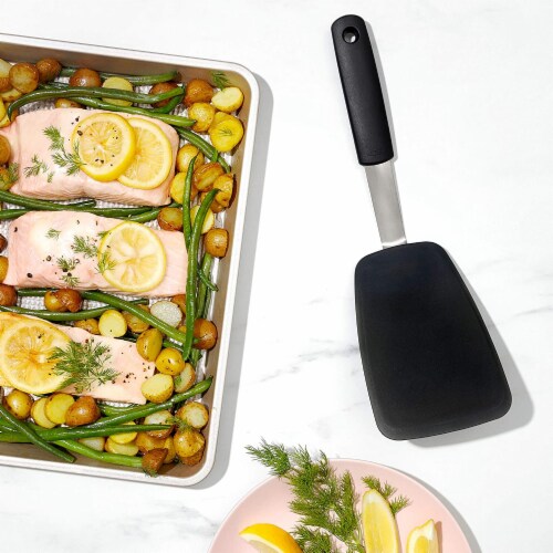 OXO Good Grips Silicone Flexible Large Turner - Black Perspective: left