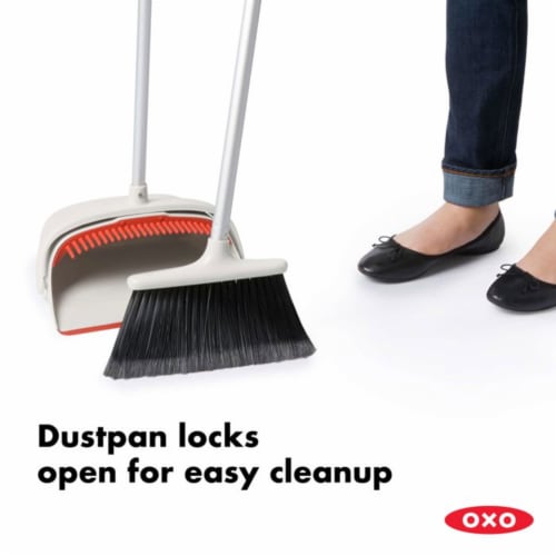 OXO Large Extendable Broom and Dustpan 2 Piece Upright Cleaning Sweeper Set 1 Piece Foods Co