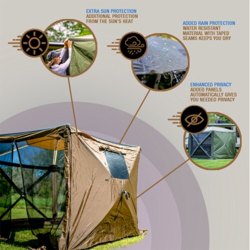 Clam Quick-Set Screen Hub Tent Wind & Sun Panels, Accessory Only, Blue (3 Pack) Perspective: left