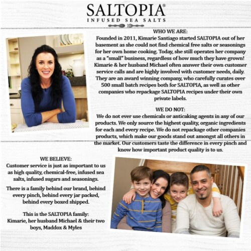 SALTOPIAs POPPING WITH FLAVOR, 6 Pack Variety of Flavors for Popcorn & Lots of Other Recipes Perspective: left