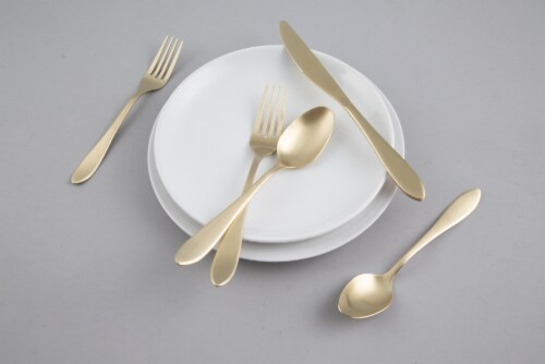 Cambridge Silversmiths Delia Flatware Set - Champagne Satin Perspective: left