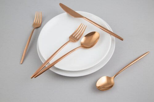 Cambridge Silversmiths Gaze Flatware Set - Copper Mirror Perspective: left