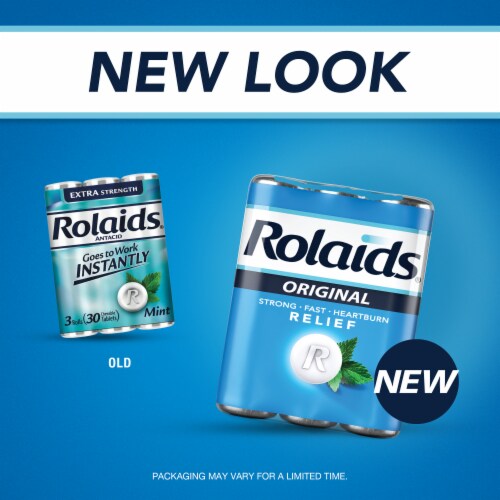 Rolaids Original Heartburn Relief Mint Chewable Tablets Perspective: left